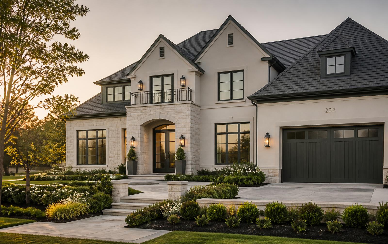 New Ritz Homes residence exterior at golden hour